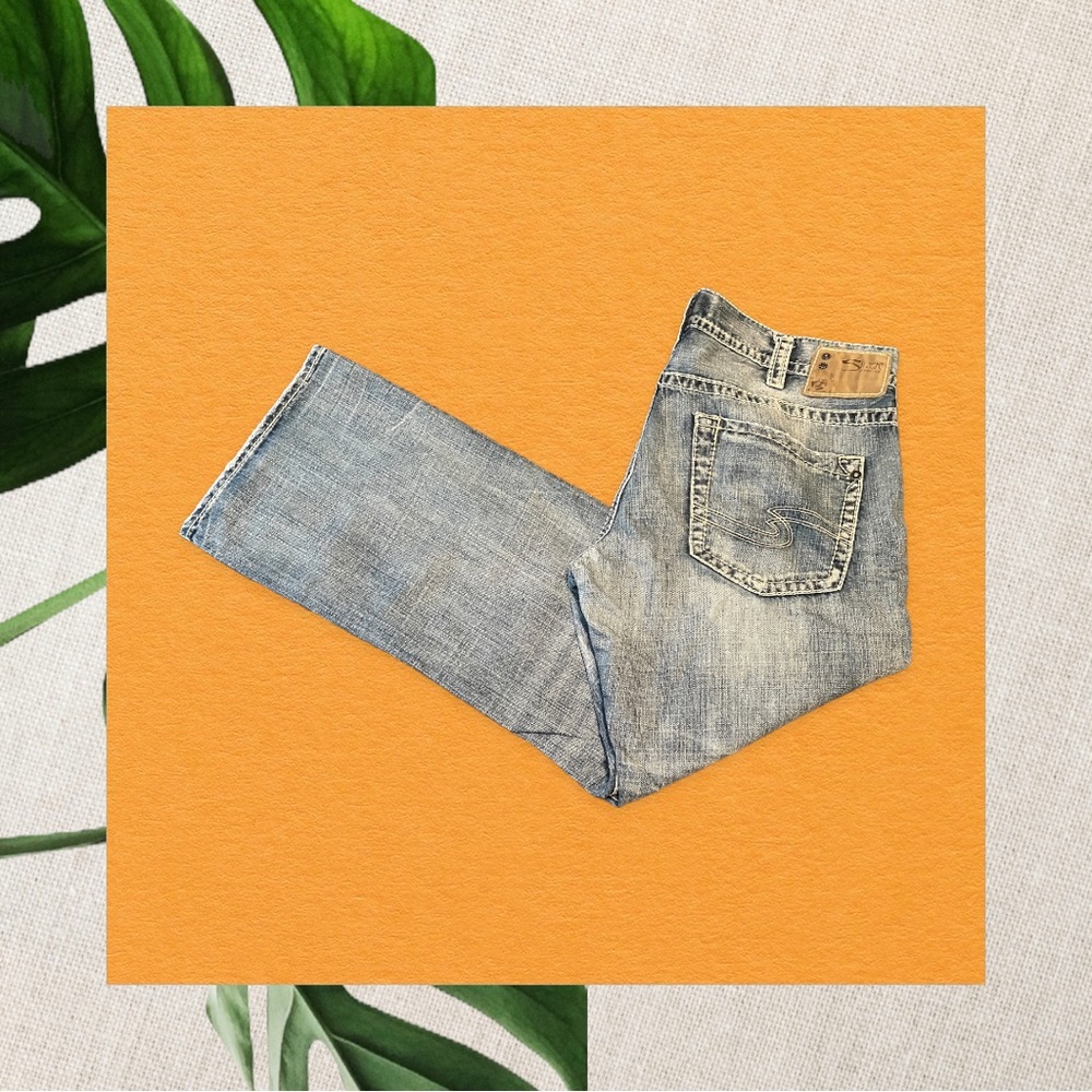 Mens Silver Jeans ZAC SIZE W38/L32